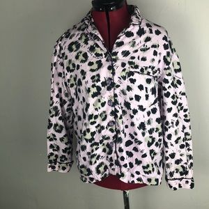 Victoria secret pink leopard print pajama top M